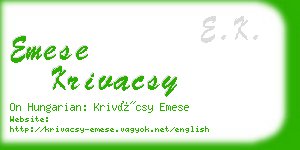 emese krivacsy business card